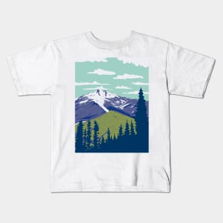 Glacier Peak in Cascade Volcanic Arc in North Cascade Washington State WPA Poster Art Kids T-Shirt